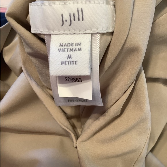 J. Jill Reversible Trench Coat Petite Medium – Beige & Navy, 100% Polyester - Picture 9 of 12